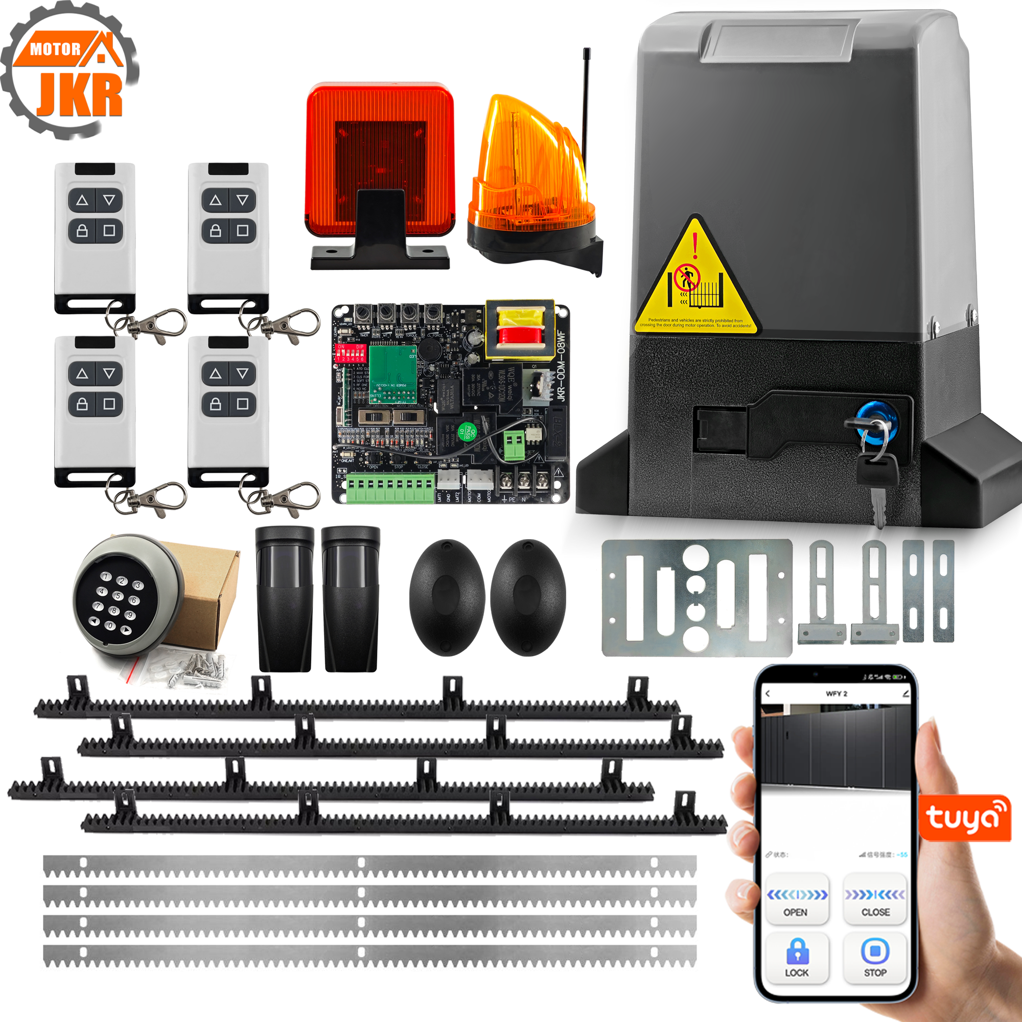New High-Quality Tuya App-Controlled Pure Copper Custom Sliding Door Motor System Automatic Gate Opener Kit