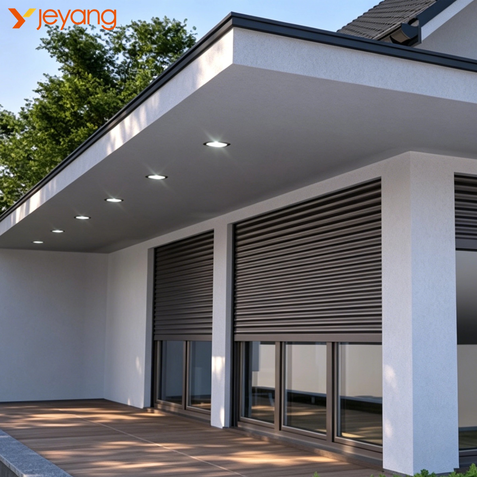 Motorized Aluminum Roller Shutter Windows Automatic Vertical Windproof Eco-Friendly Durable Easy Clean 1 Year Warranty