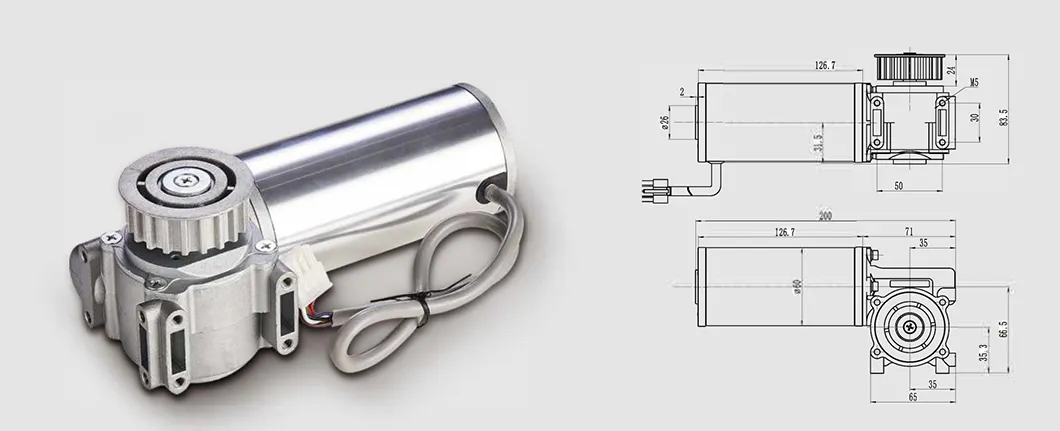 Detailed dimensions and technical design of Automatic Glass Sliding Sensor Door Motor