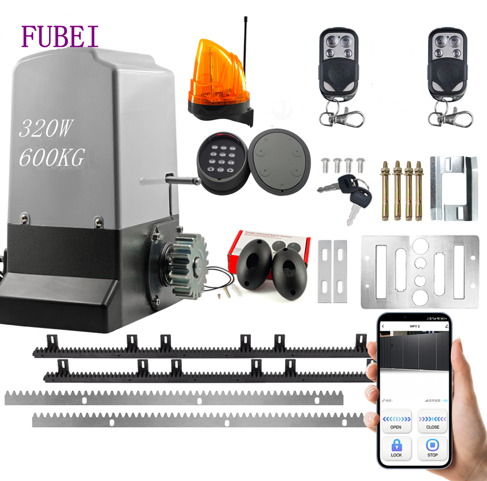 FUBEI Customization AC 320W 600kg Spring-Limited Sliding Gate Operator Pull-Push Door Motors Kit with Timed Closing