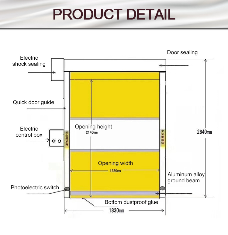 CustomPVC High Speed Automatic Rolling Door Industrial Fast Roll Up Door Garage Car Wash Area Waterproof Durable Design