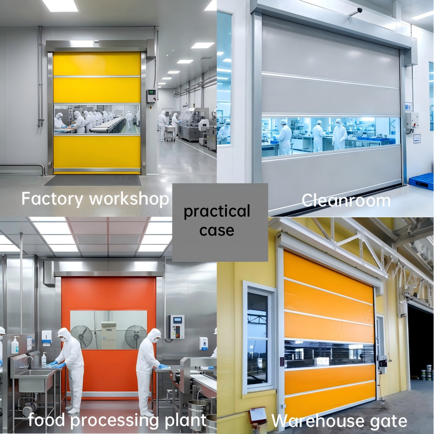 Industrial PVC Fast Rolling Door High Speed Roll Up Door Automatic Custom Cleanroom Medical Laboratory Hygienic Environment