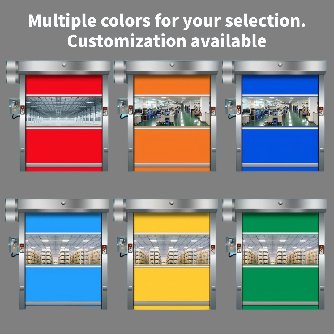 CustomPVC High Speed Automatic Rolling Door Industrial Fast Roll Up Door Garage Car Wash Area Waterproof Durable Design