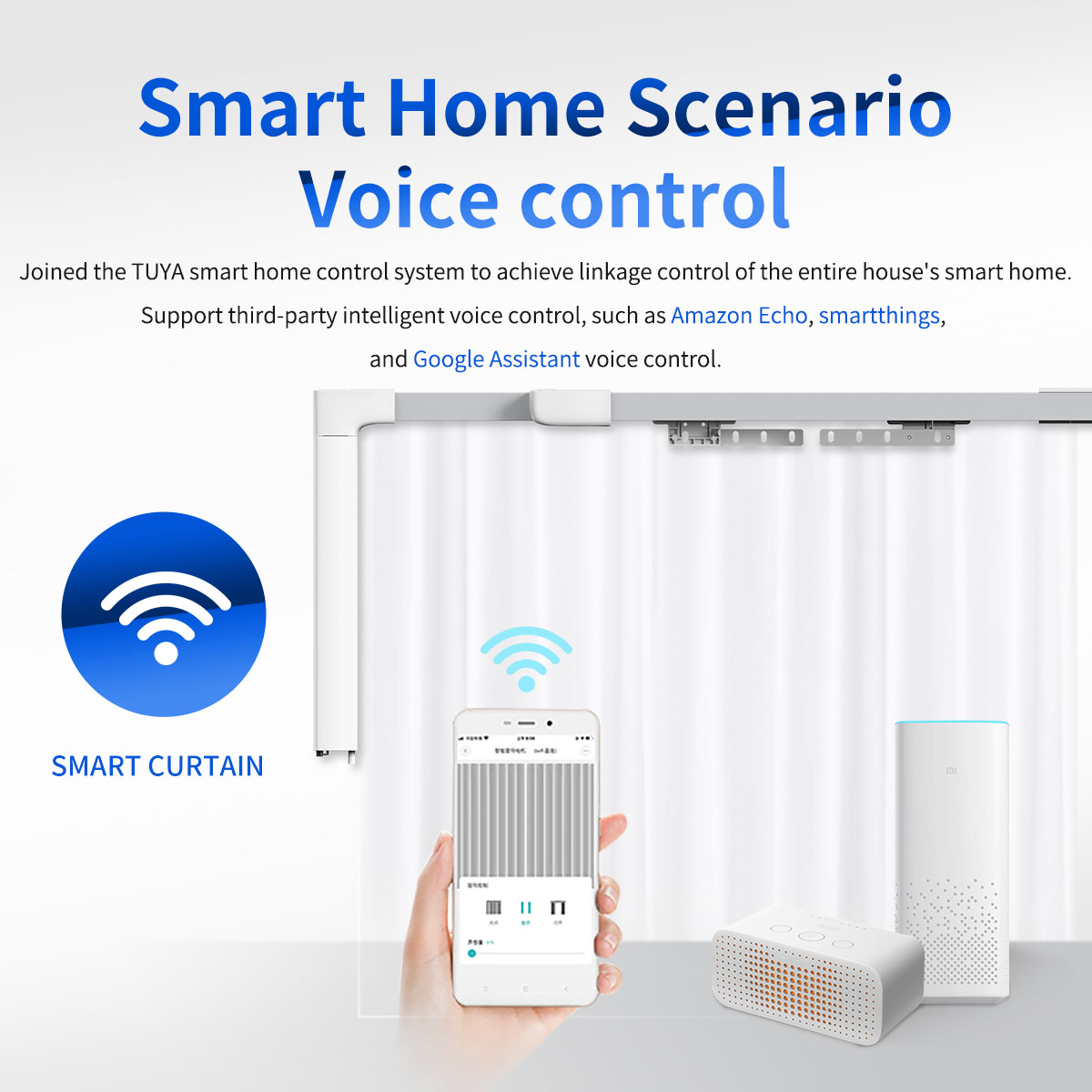 Raex Intelligent Smart Control Motorized Curtain Track And Motor