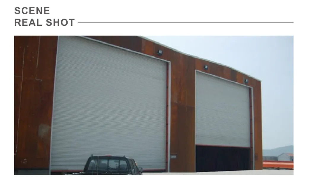 Commercial Sliding Thermal Insulated Industrial Roller Shutter Roll up Curtain PU Sandwich Panel Manual or Motor Driving Security Residential Metal Residential