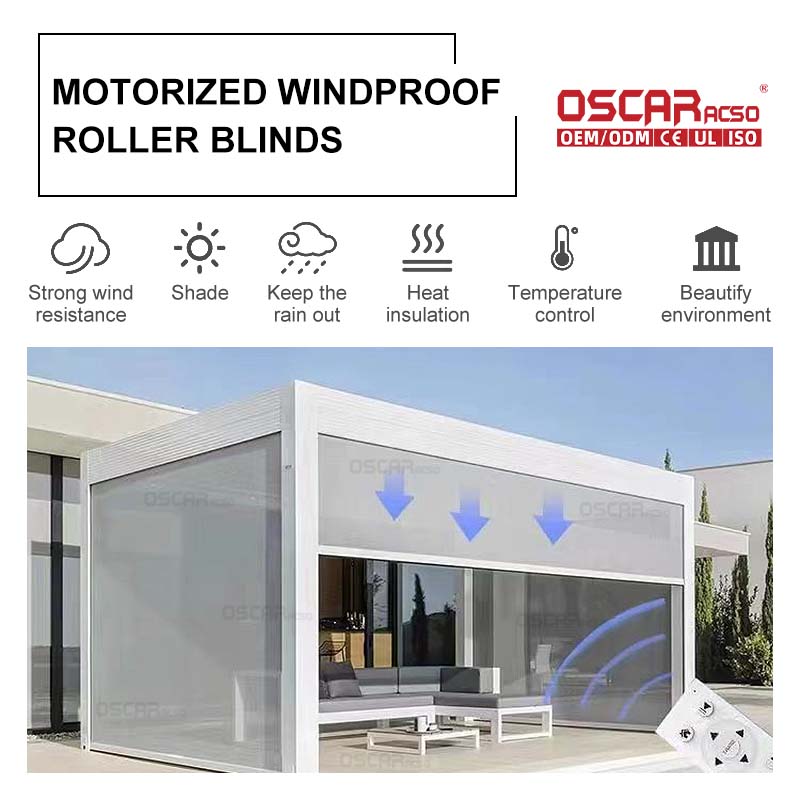 Motorized Wifi Control Roller Shutter Waterproof Windproof Modern Fashion Outdoor Indoor Patio Blinds Shutter Roller Blind