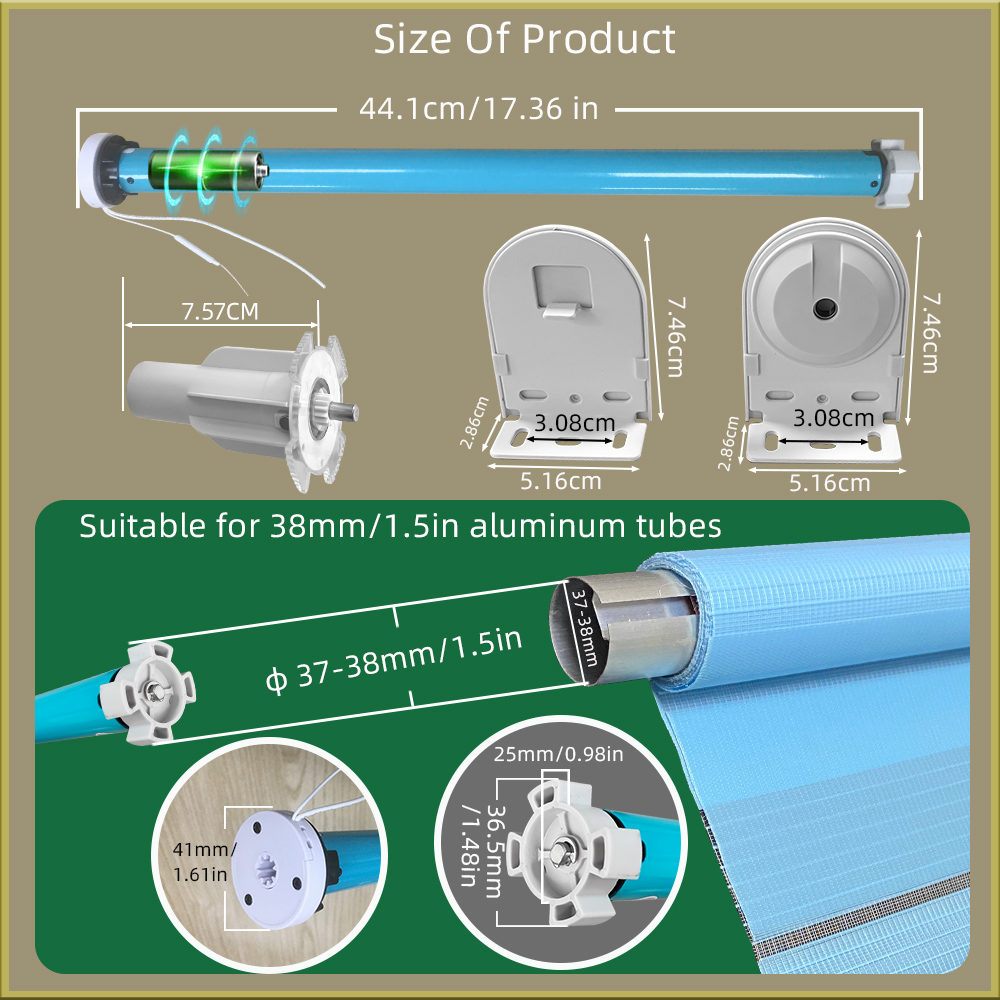 Matter Over Thread Battery Curtain Motor Electric Smart Blinds Tilt Motor for Zebra Venetian Roller Shades Shutters