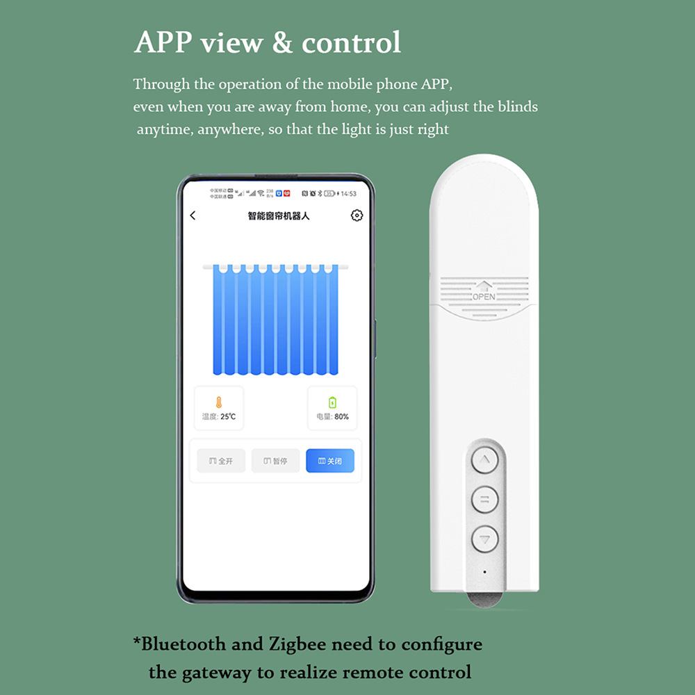 Tuya WiFi Zigbee Battery-Powered Smart Voice APP Controlled Roller Shutter Motor Remote Control Blinds Electric Pull Rope Window