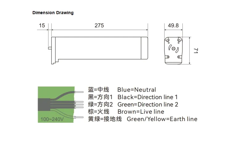 Fd82ew Five-Wire Tuya Smart Graffiti Intelligent Dry Contact Smart Home Curtain Motor