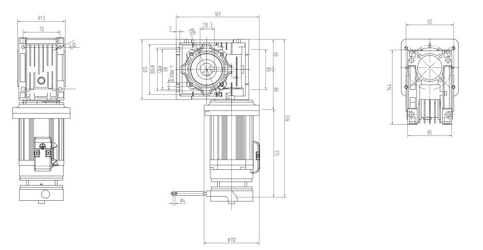 A4 Electric Unit Size Line Diagram for Comprehensive Understanding