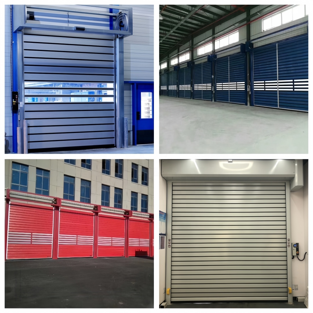 Customized Automatic Roll up Garage Roller Shutter Rolling Puerta Seccional Exterior Fast Rolling High Speed Spiral Door