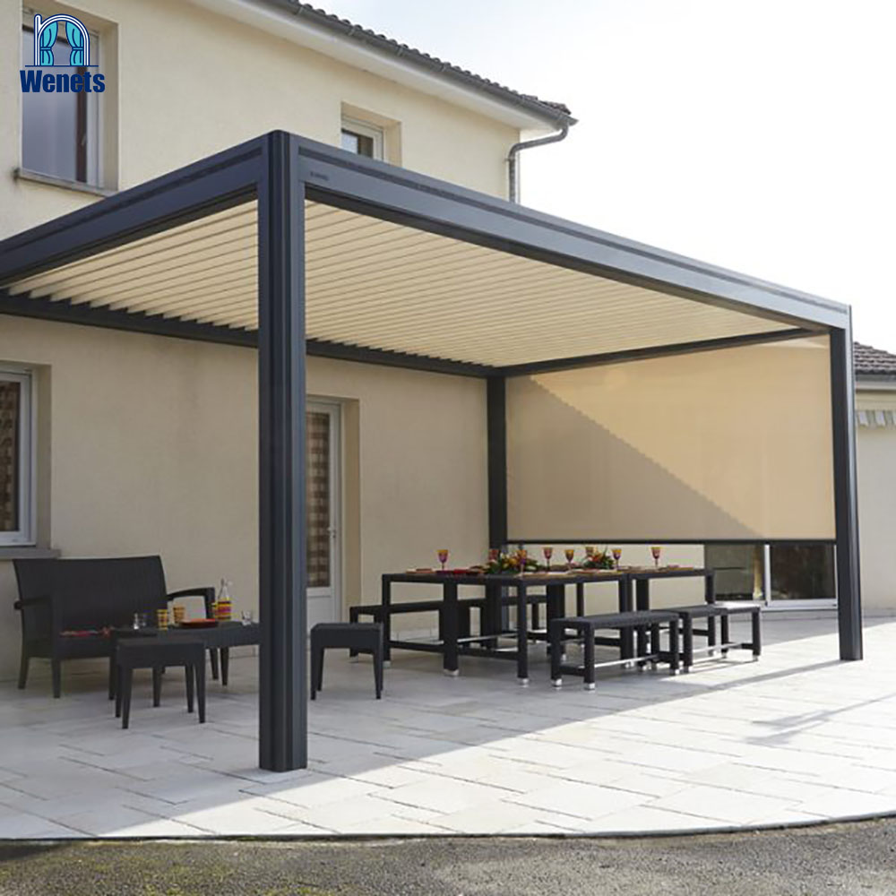 Motorized Zip Screen Outdoor Blinds Remote Manual Control Outdoor Blinds