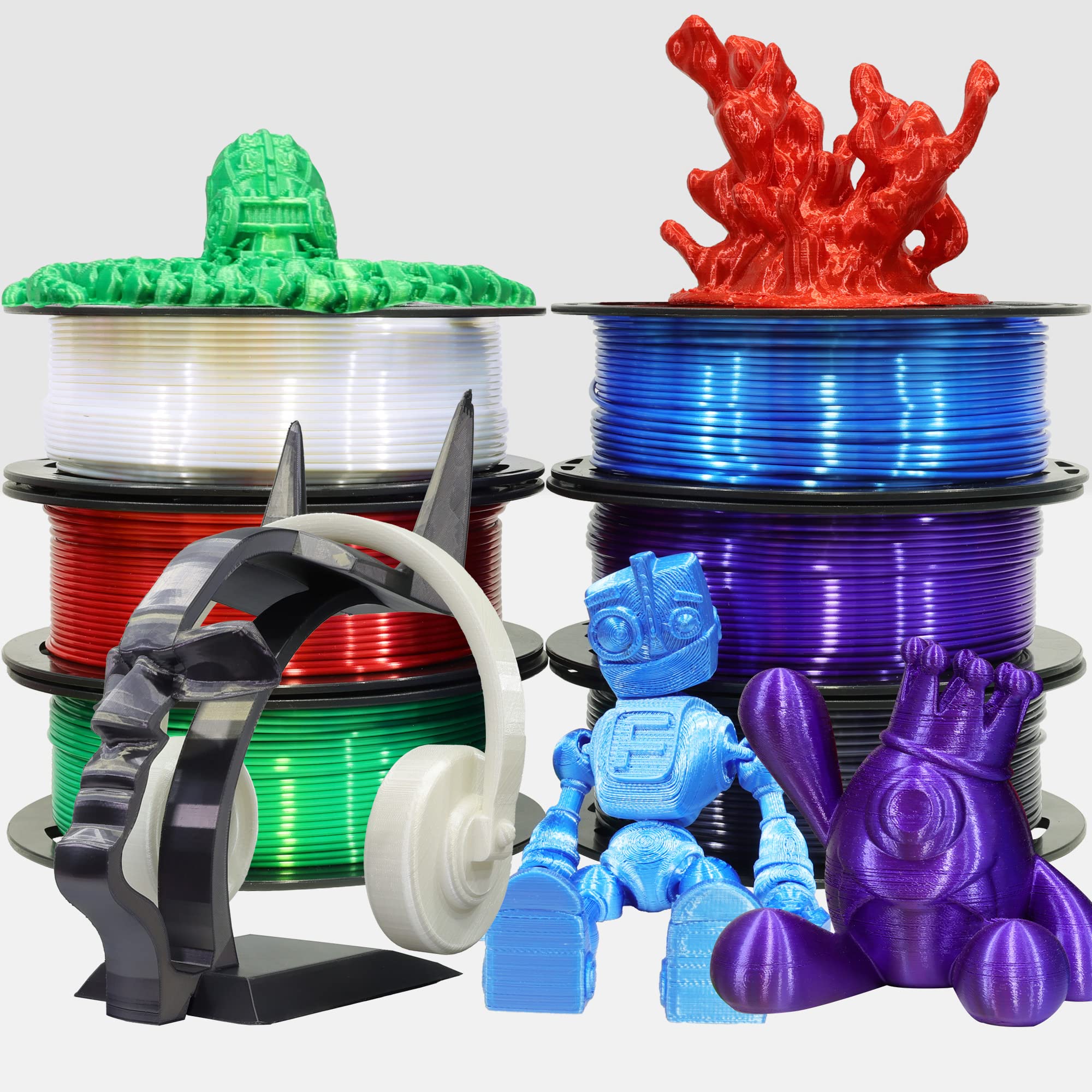 Wholesale Silk PLA 3D Filament With Shining Surface, 1.75mm 1KG/Spool Manufacturer, Supplier