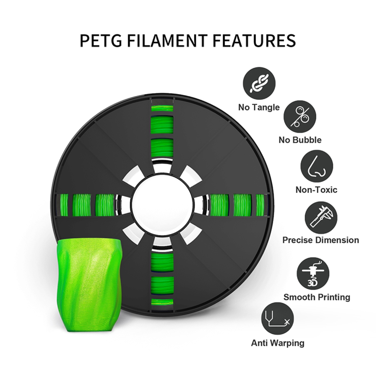 China Green 3D filament PETG for FDM 3D printers  Manufacturers, Factories