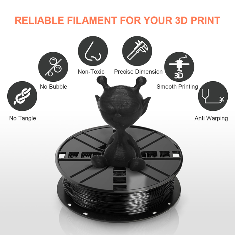Wholesale TPU 3D filament 1.75mm 1kg Black Supplier, Suppliers