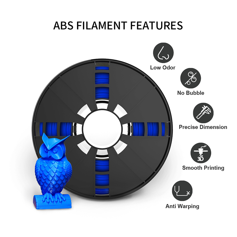 China ABS 3D Printer Filament, Blue Color, ABS 1kg Spool 1.75mm Filament Manufacturers, Supplier