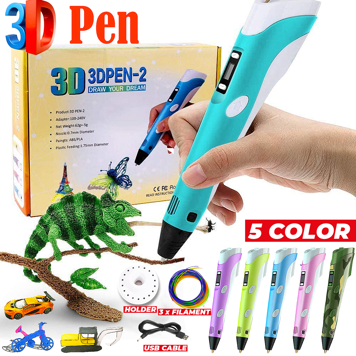 Wholesale DIY 3D Drawing Printing Pen with LED Screen- Creative Toy Gift For Kids Supplier, Suppliers