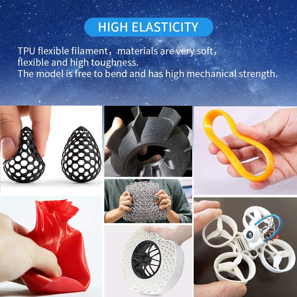 China Flexible 95A 1.75mm TPU filament for 3D printing Soft Material Suppliers, Factories