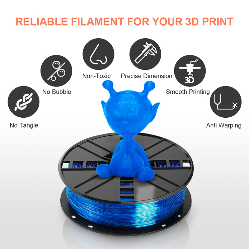 China  Flexible 3D filament TPU blue 1.75mm Shore A 95 Manufacturers, Factory