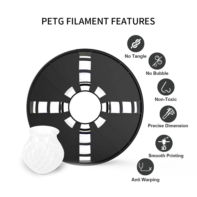 Wholesale 1.75mm white PETG Filament for 3D printing Manufacturers, Factory