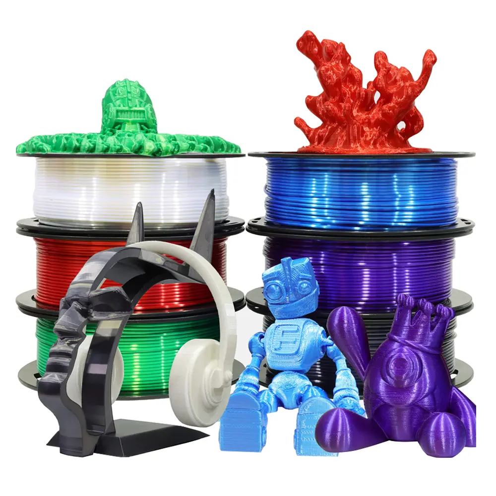 Silk PLA filament with metallic shiny surface