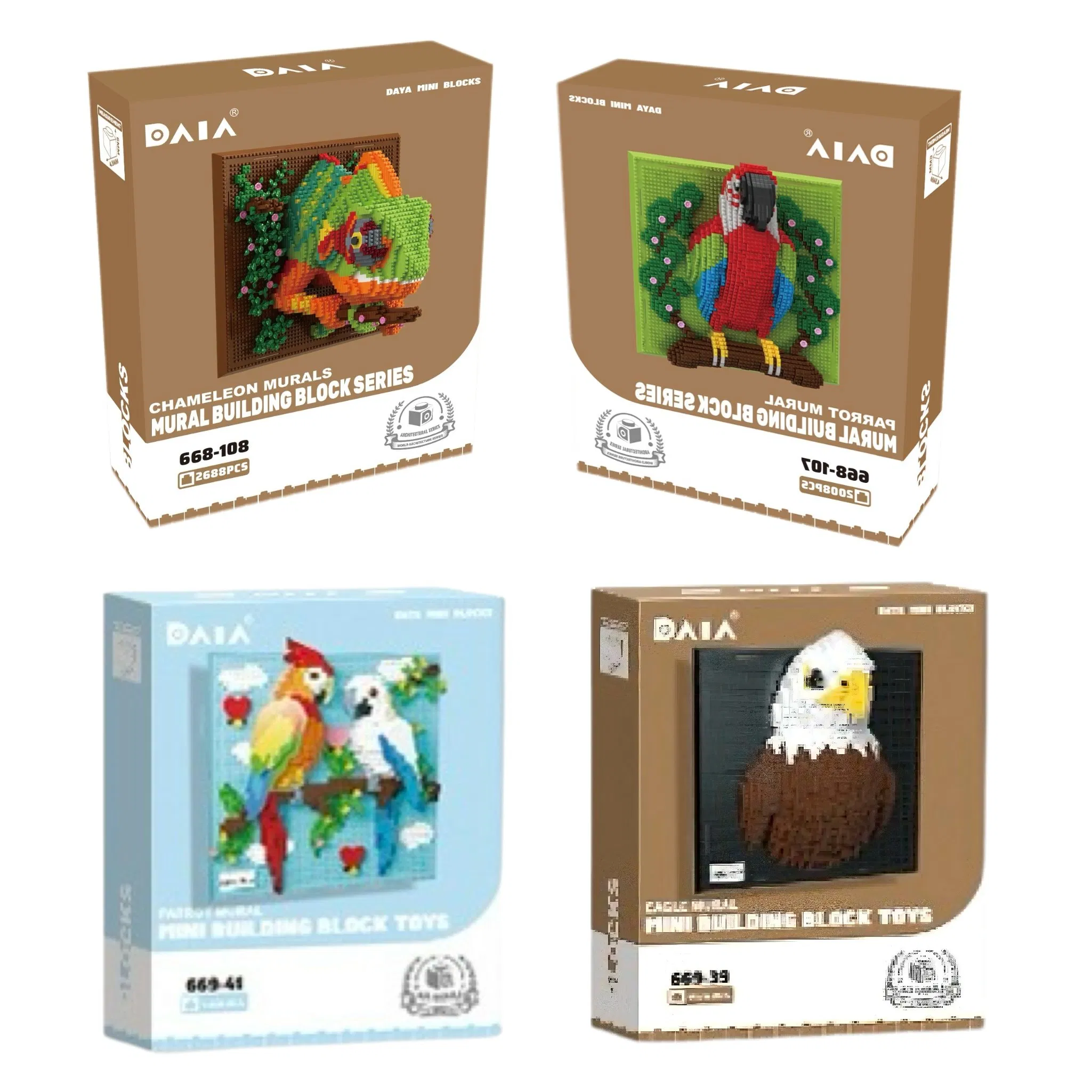 Xinbo Hot Sale Early Creative Educational Construction 3D Animal Mural Diamond Building Block Toy Set for Kid