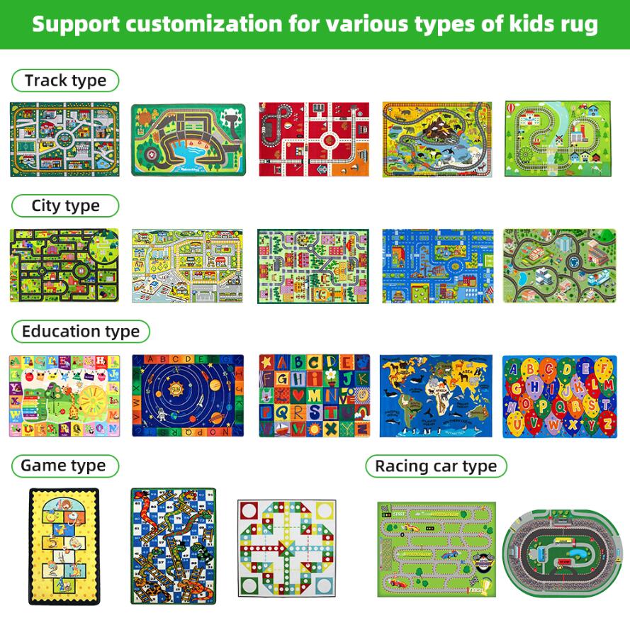 Kids Play Mat ABC Alphabet Educational Area Non Slip Kids Rug Carpet Play Mat for Children Floor Bedroom Mat