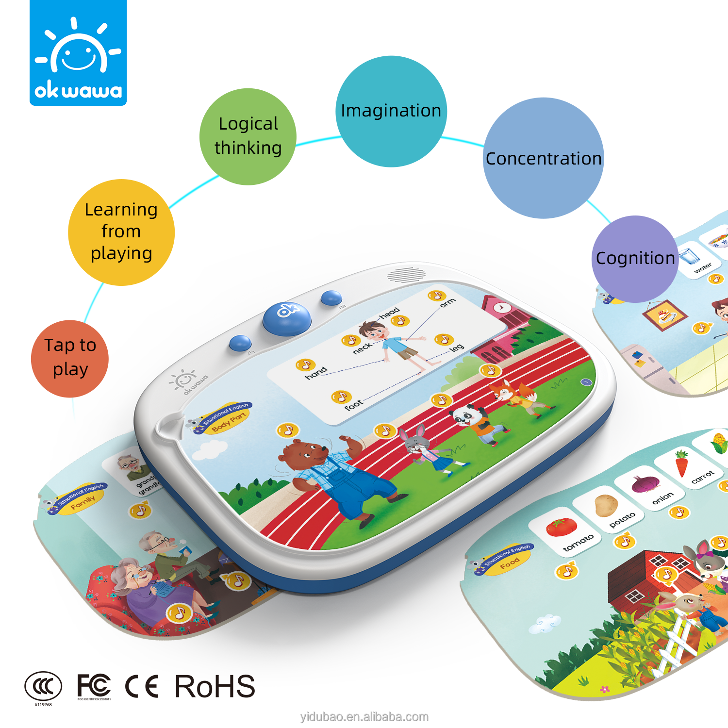 Early Childhood Interactive Learning Machine Finger Touch Read and Play Games Puzzles with Flash Cards Many Topics of Games