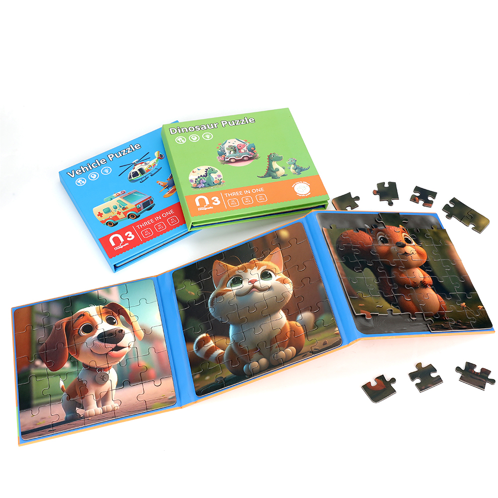 Custom Educational Magnetic Book Puzzle Different Themes Early Educational Magnetic Game Jigsaw Puzzles for Kids