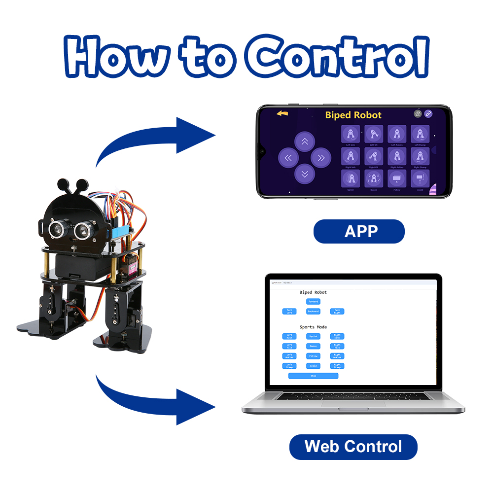 Programming Smart School Children Kids Adults Starter Coding Learning Toys Set DIY Stem Educational Biped Robot Kits for Arduino