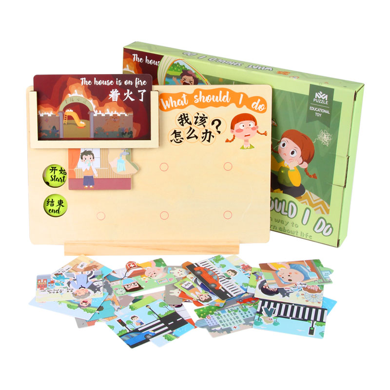 New Arrivals Cartoon Wood Awareness Early Childhood Card Cognition Toy Baby Montessori Educational Toys Kids Boys Girls Custom
