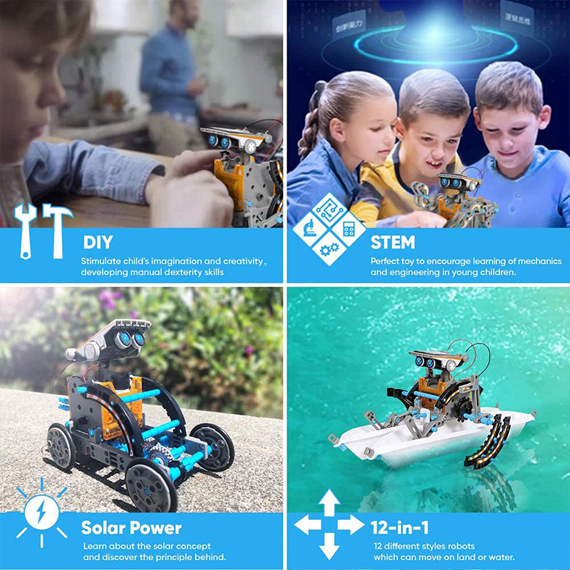 12-In-1 Solar Robot Kit