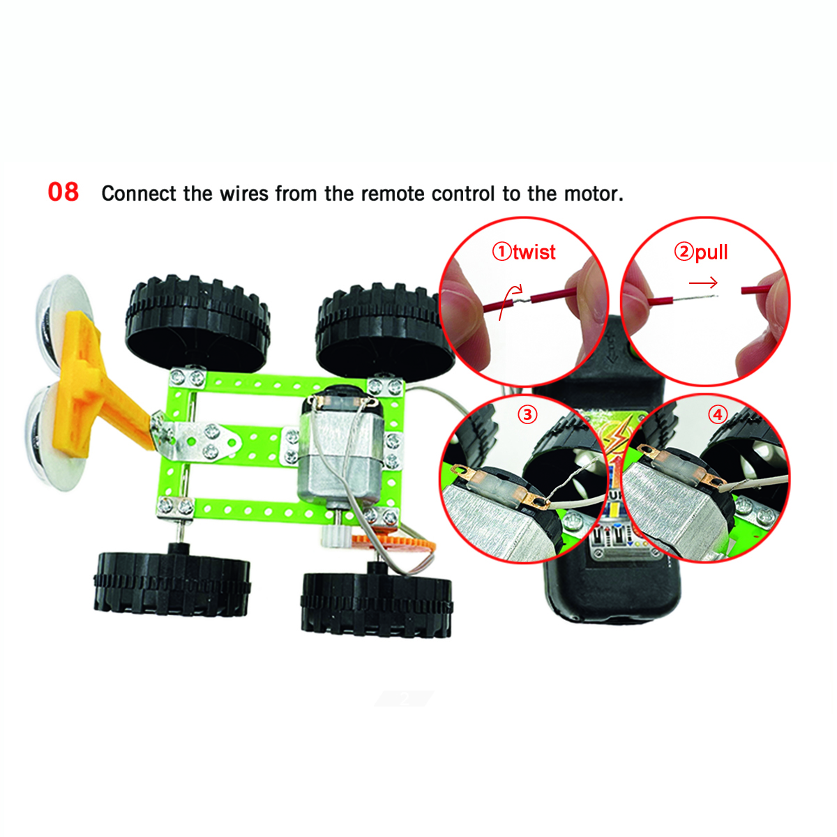 Hot Sale DIY Cartoon Children Educational STEM Learning Robot Wire-Controlled Vehicle Science &amp; Engineering Toys for Kids