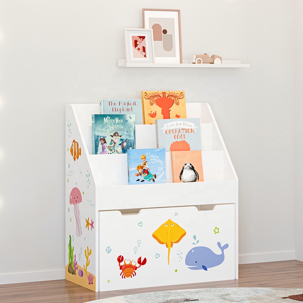 Custom Montessori Baby Toddler Book Toy Storage Organizer Shelf Wood Children Kids Bookshelf Cabinets