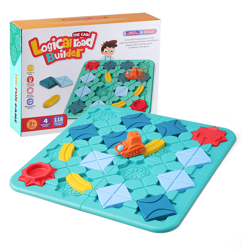 Kids Road Blocks Juguete Car Maze Track Toy Educational Board Game 118 Challenges Brain Teaser Puzzle Logical Training Toys