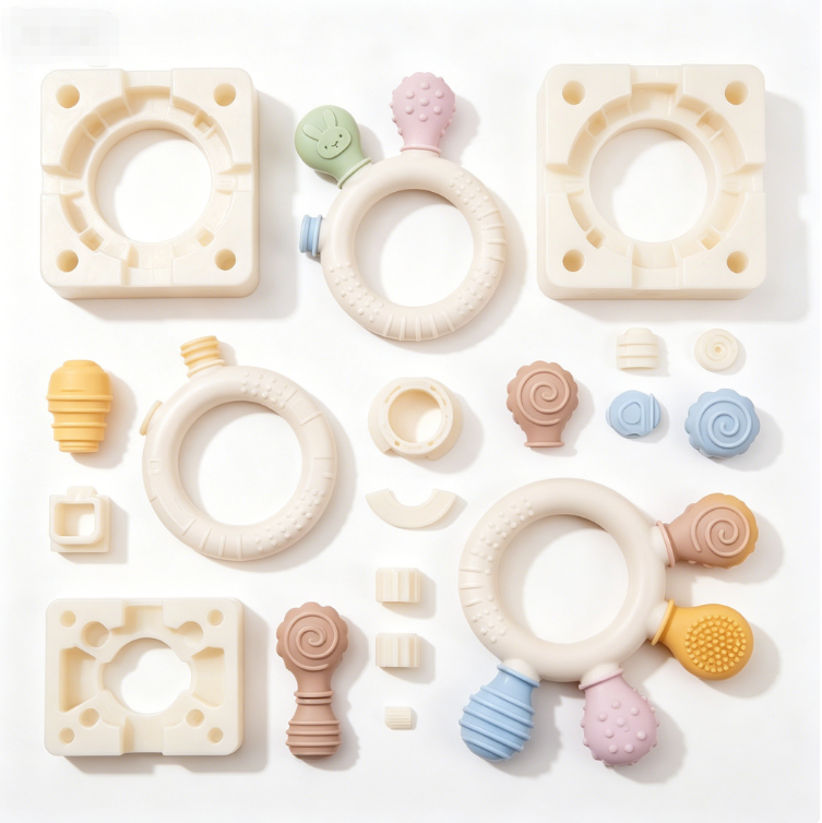 OEM 3D Drawing Customization Food-Grade Silicone Baby Teething Toy Manufacturer