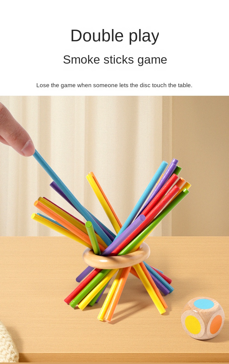 Wooden Stick Game Puzzle Dice Toy