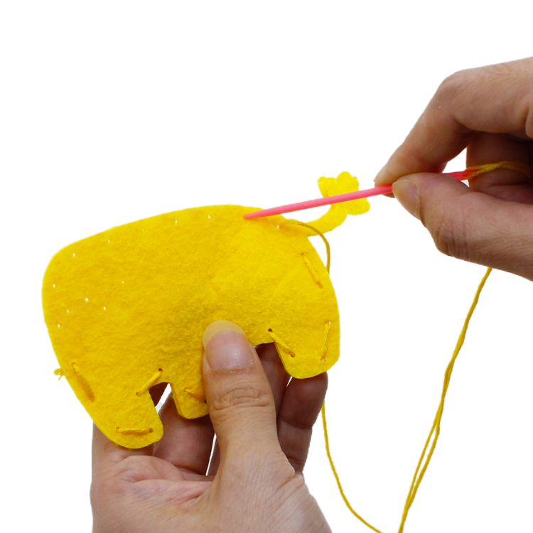 BaiBo DIY Creative Paste Toys Kit for Kids Help Develop Fine Motor Skills with Cute Animal Sewing and Felt Craft