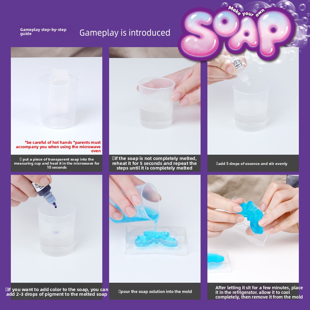 DIY Handmade Soap Making STEAM Kit Kids Science Experiment Educational Toy Gift Box for Birthday Gifts