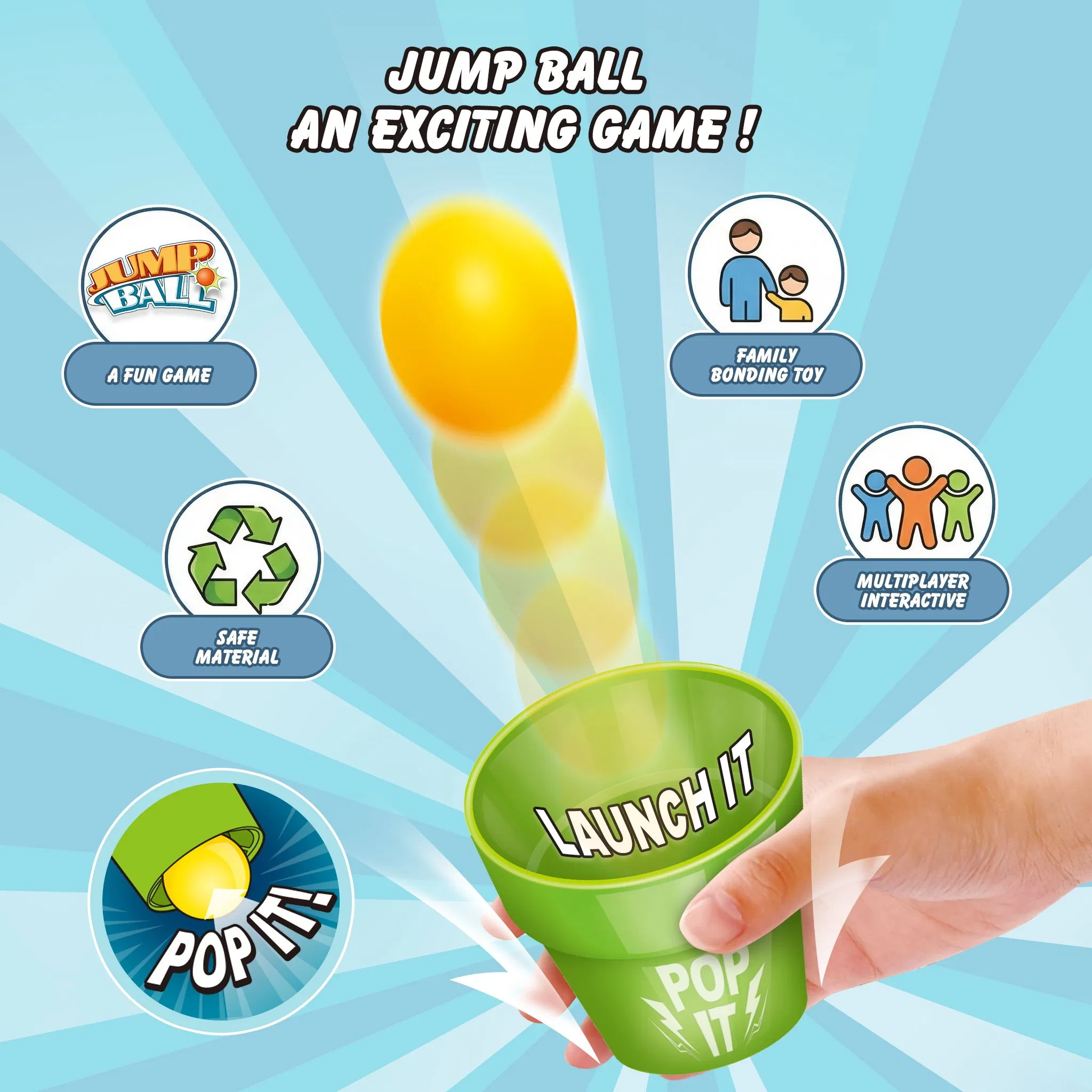Bulk Wholesale Jump Ball Bouncing Cup Board Game Puzzle Games Multiplayer Desktop Interactive Party Play Set for Kids Adults Toys
