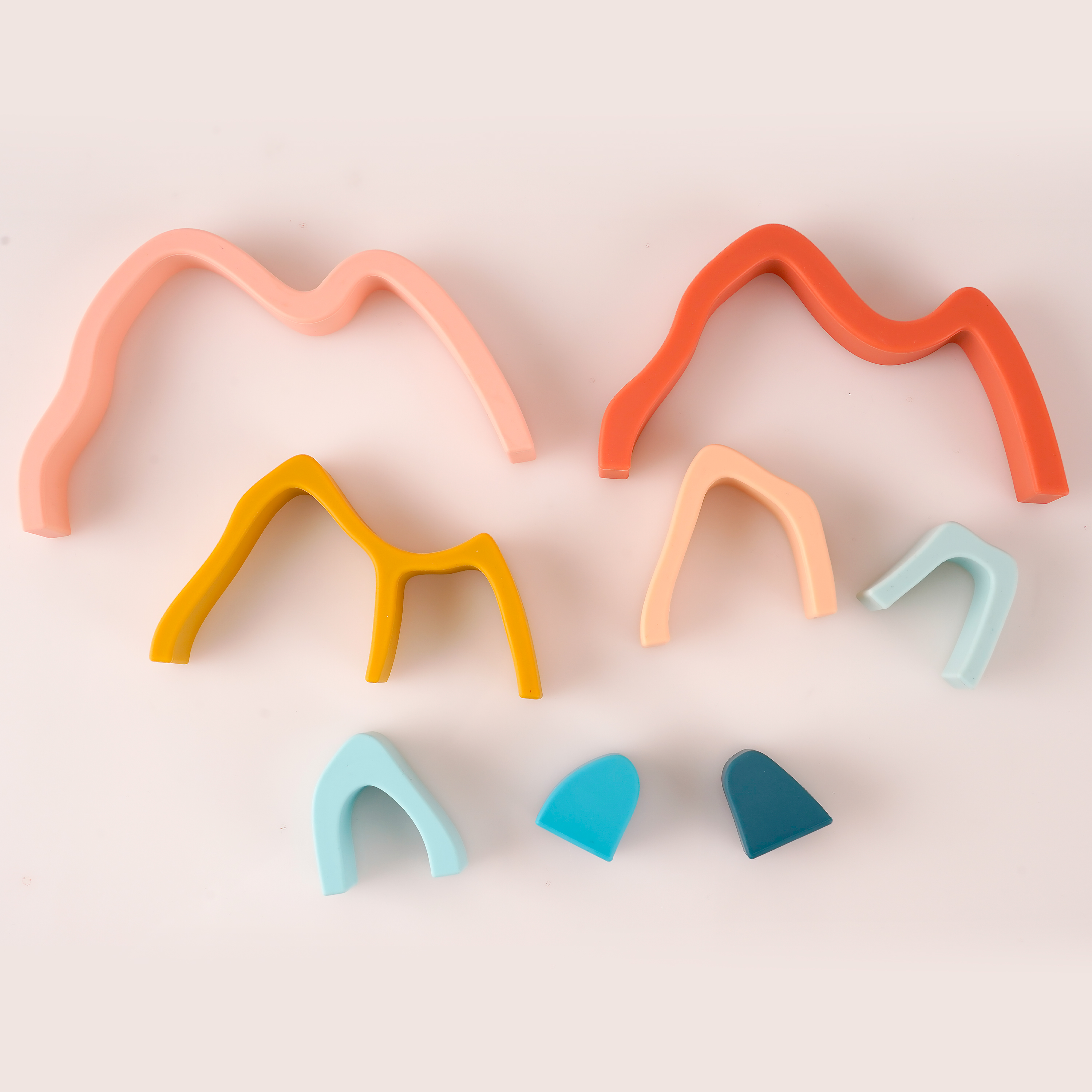 Kids Early Educational Silicone Stacking Mountain Shape Tower Block Set 0-24 Months Unisex Montessori Toys