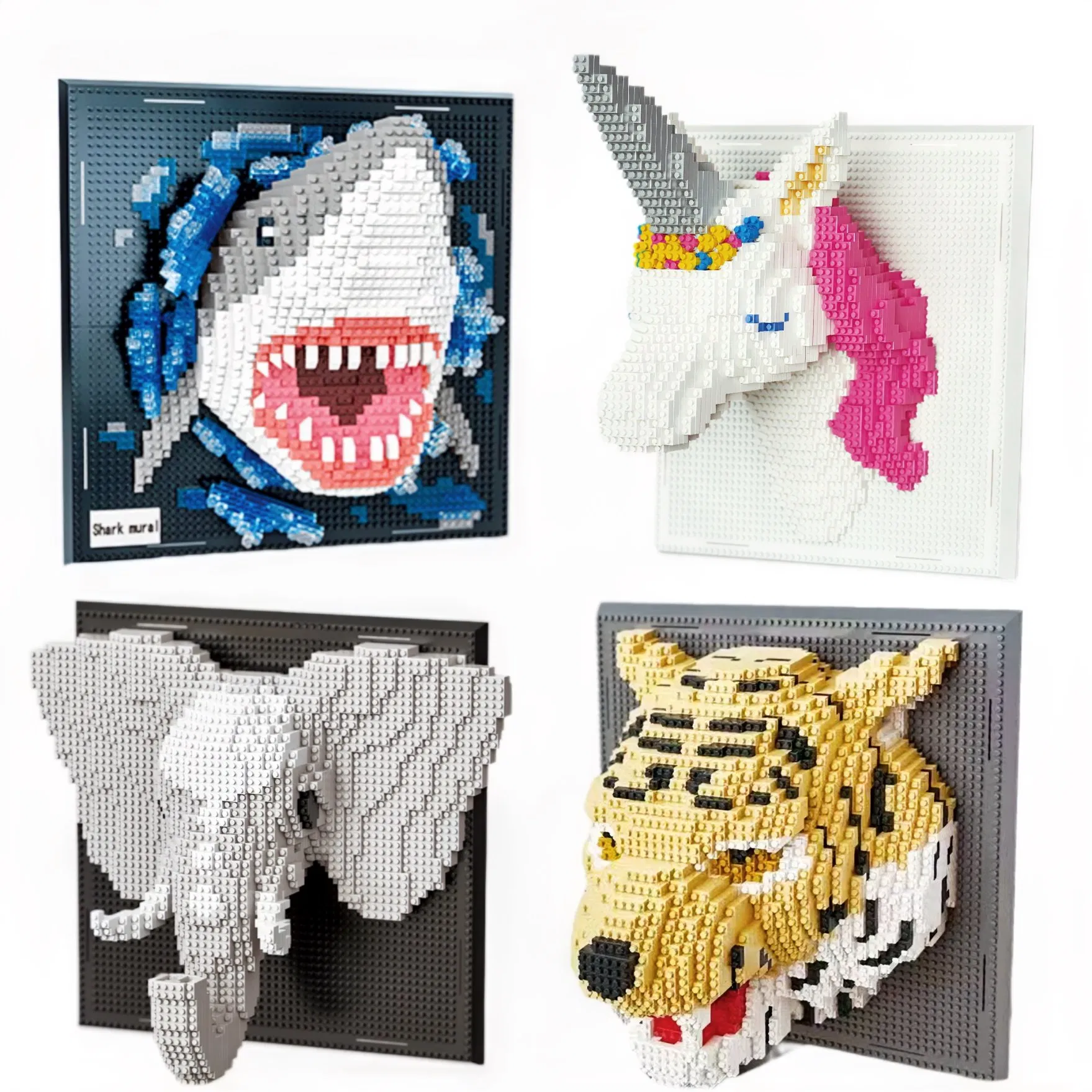 Xinbo Hot Sale Early Creative Educational Construction 3D Animal Mural Diamond Building Block Toy Set for Kid
