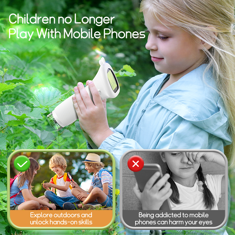 ALEEZI 372 New Children's Toy Microscope Telescope Toy Science Experiment Set Pocket Kids Microscope for Primary School Students