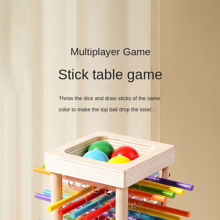 Wooden Stick Game Puzzle Dice Toy