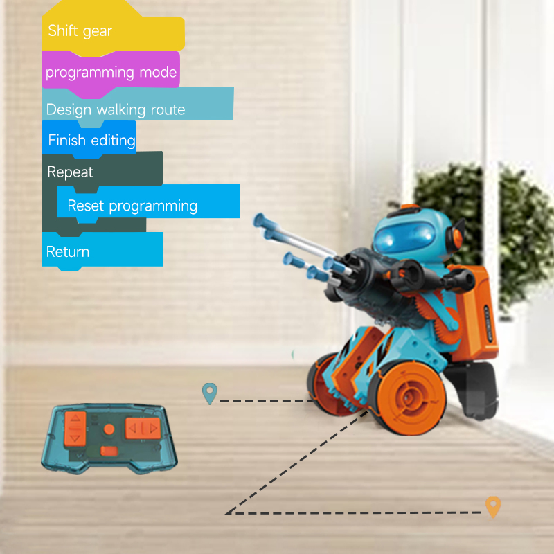 Kids Stem Educational Programming Robotic Building Kit Multifunctional Remote Control Intelligent Shooting Robot Model Toys