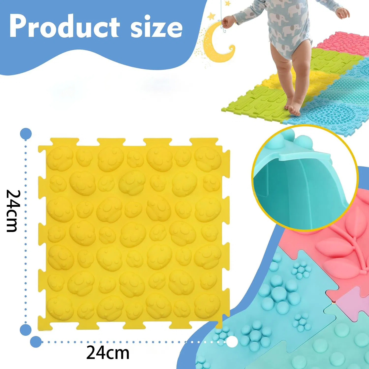 Sensory Toy Baby Crawling Mat Baby Play Mat Anti-Slip Pad Learning Kids Play