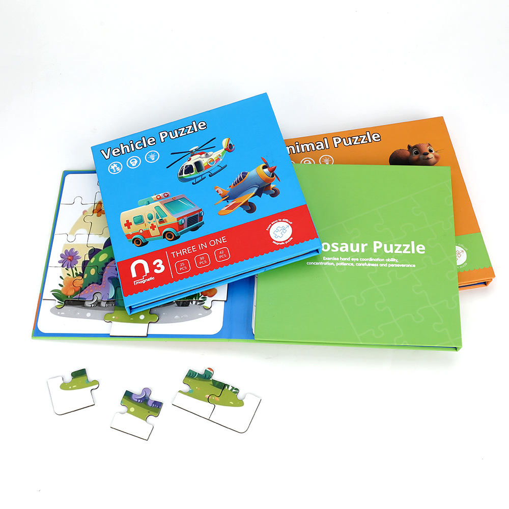 Custom Educational Magnetic Book Puzzle Different Themes Early Educational Magnetic Game Jigsaw Puzzles for Kids