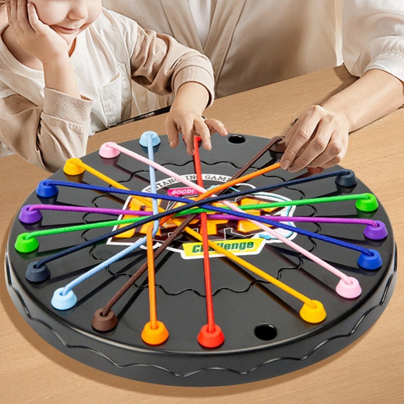 Children's Logic-Thinking Puzzle Toys Solving Rope Challenge Small Board Games Educational Plastic Toys for Kindergarten Ages