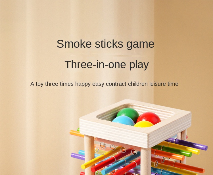Wooden Stick Game Puzzle Dice Toy