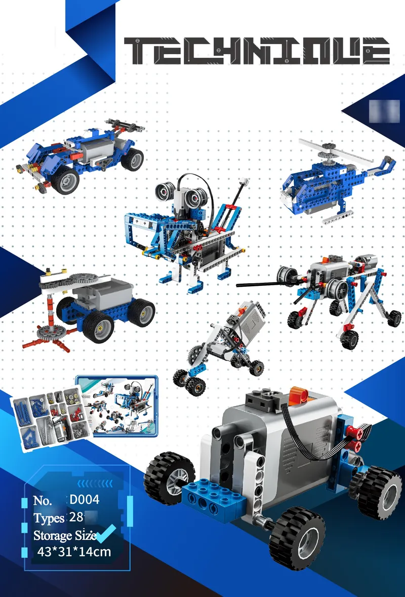 395+PCS Scientific Engineering Toys Smart Robot Programable Build Block Set Mechanical Children Technical Educational Stem Primary School Science Experiment Toy